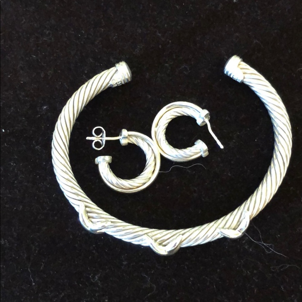 David Yurman earnings and bracelet.